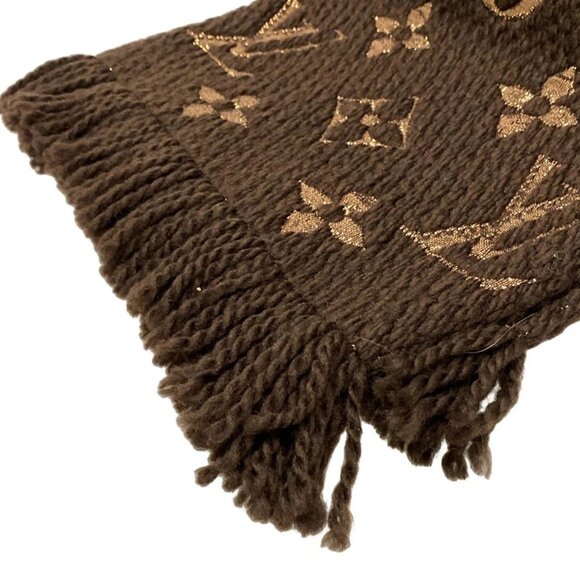 Auth LOUIS VUITTON Eschar Progo Mania Shine M71383 Maroon Others - IS1221 Scarf - Picture 4 of 5